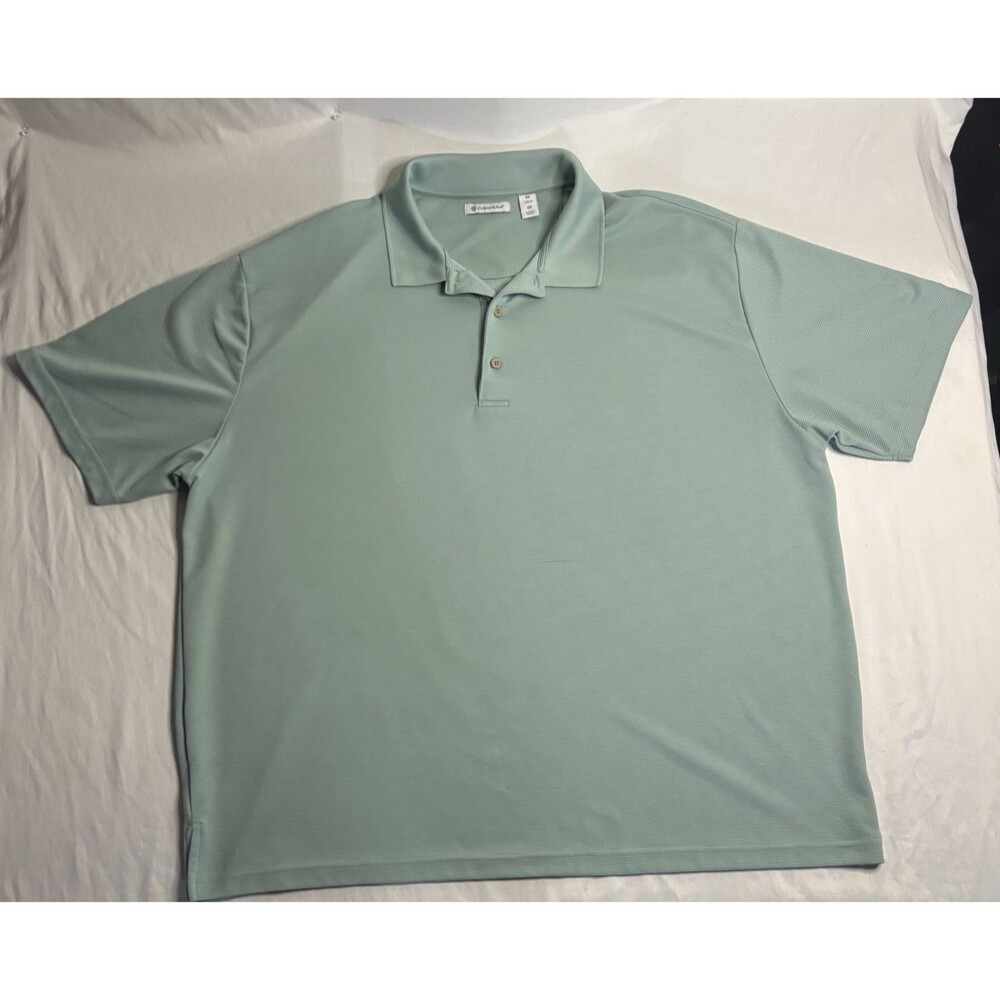 Cubavera Light Green Performance Polo Shirt 4X Ribbed
